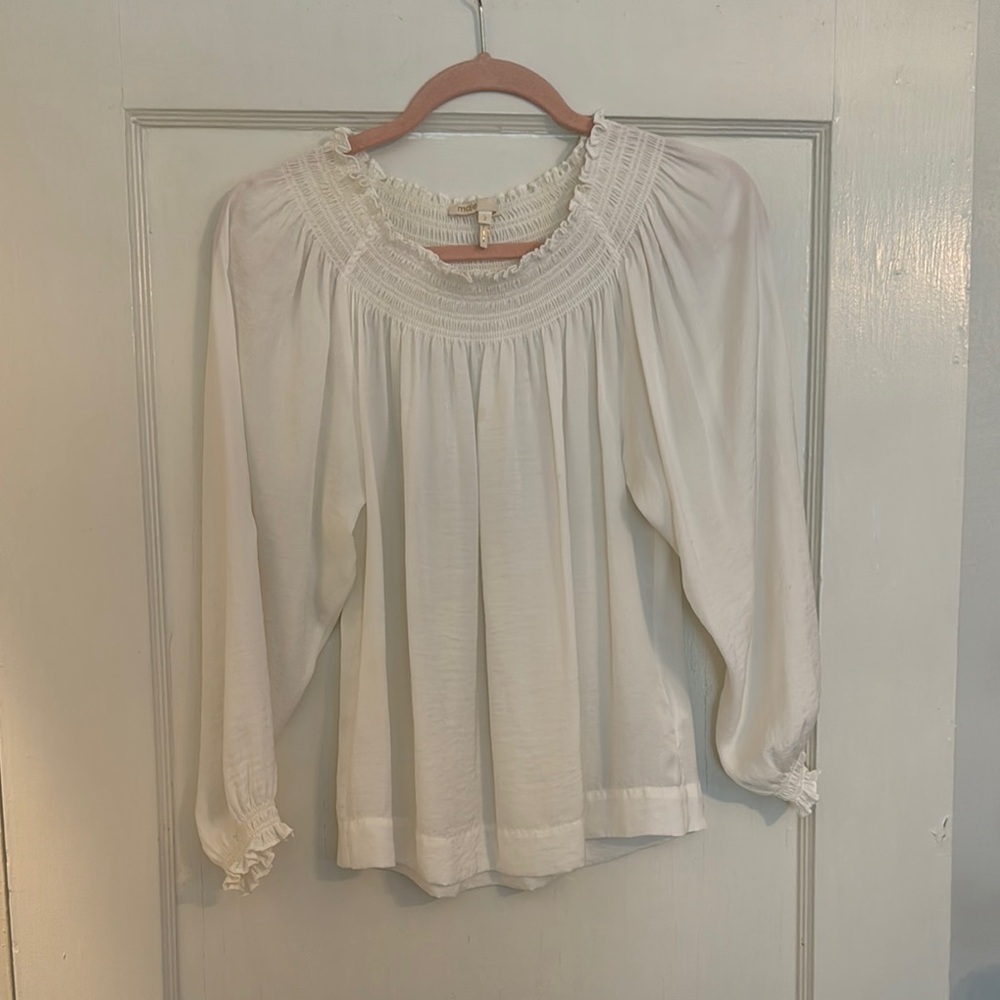 Maje - size 2 -Elegant Silk White Blouse - Picture 1 of 5